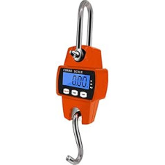 Kranwaage, 1 STÜCK Mini Hängende 300 KG/0,1 KG Waage Elektronische Kranwaage Tragbarer Haken Industriewaage N/lb/kg Einheitenumwandlung(Orange)