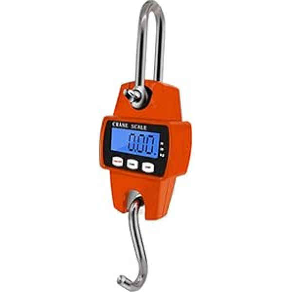 Kranwaage, 1 STÜCK Mini Hängende 300 KG/0,1 KG Waage Elektronische Kranwaage Tragbarer Haken Industriewaage N/lb/kg Einheitenumwandlung(Orange)