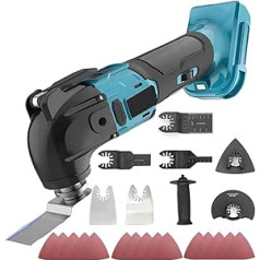 Oscillation Tool, Battery Multifunctional Tool for Makita Battery 18 V Li-Ion, 6 Variable Speed Brushless Motor Multitool, Oscillating Tool for Removing, Scraping Cutting (Without Battery)