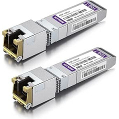 REDLUX 2.5/5/10G SFP+ to RJ45 Module, CAT.6a/CAT7 RJ45 Connector, up to 30m, 10GBase-T Copper Transceiver Compatible for Cisco SFP-10G-T, Ubiquiti UF-RJ45-10G, Meraki, Fortinet, D-Link, etc. Pack of 2