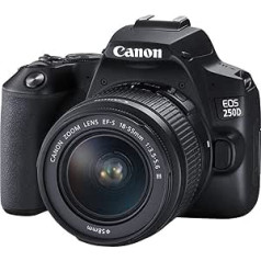 Canon EOS 250D digital camera - with EF-S 18-55mm 3.5-5.6 IS STM lens (24, 1 megapixels, 7, 7 cm (3 inch) Vari-Angle display, APS-C sensor, 4K, Full-HD, DIGIC 8, WLAN, Bluetooth), black