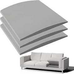 Sofakissen-Set, 3-teilig, 50 x 50 cm, Möbelsitzstützen, um Durchhängen zu verhindern, hochdichte gebogene Schaumstoff-Stützplatten, Ersatz-Schaumstoffeinsätze für Sofakissen, Grau