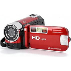 Bewinner Video Camera Camcorder Full HD 1080P 16MP Vlogging Camera Recorder with 2.7 Inch Rotating Screen 16X Digital Zoom Digital Camera for Friends and Family (Red)