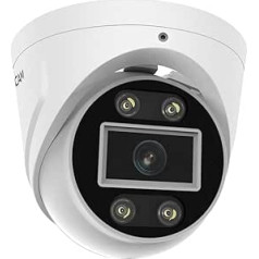 Foscam T5EP 5MP POE Surveillance Camera with Built-in Headlight and Alarm Siren, Detection of People and Vehicles, Night Vision, Two-Way Audio, 265/H.264 Video Compression (White)