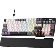 RK ROYAL KLUDGE C96 HE Mechanical Gaming Keyboard, Hall Effect Magnetic Switch, Hot-Swap 90% Cable RGB Wrist Rest, Adjustable Trigger Trigger, 8K Polling Rate, Pro Web Driver, QWERTY