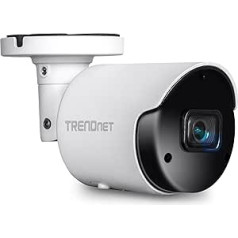 TRENDnet, TV-IP1514PI, Indoor Outdoor 5MP H.265 PoE Bullet Network Camera, IR Night Vision up to 30m (98ft), Security Surveillance Camera, MicroSD Card Slot (up to 256GB), White