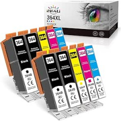 INK4U Printer Cartridges 364XL Multipack Replacement for HP 364 Photosmart 5520 5524 6510 6520 b110a b109a 5510, Officejet 4620 4622, Deskject 3520 3070A (Pack of 10), 4 Black/2 Cyan/2 Magenta/2
