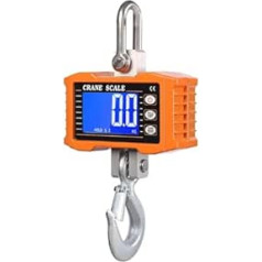 Digitale Hängewaage 1000 kg/2204 lbs Hakenwaage mit LCD-Hintergrundbeleuchtung, Einheitenwechsel/Datenhaltung for Bau, Fabrik, Bauernhof für Garage Farm(Orange)