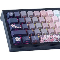 JakeTsai PBT Keycaps, 135 Keys Double Shot Keycaps Side Engraved Transparent Keycap Set, Cherry Profile Backlit Custom Keycap for Cherry MX Switch ASIN/ISO Layout Mechanical Keyboard