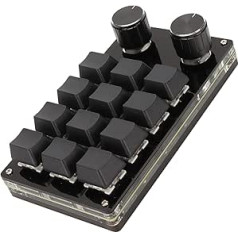 VBESTLIFE Programmable Macro Keyboard 12 Keys 2 Buttons RGB Small Programmable Macropad Mechanical OSU Keyboard Programmable DIY Keyboard for Gaming Office Media
