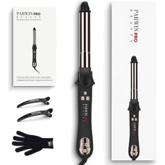 PARWIN PRO BEAUTY 360° Rotating Curling Iron Automatic Curling Iron 25 mm, Nano Titanium Coating, Hair Curler with LCD Display, 120-210°C