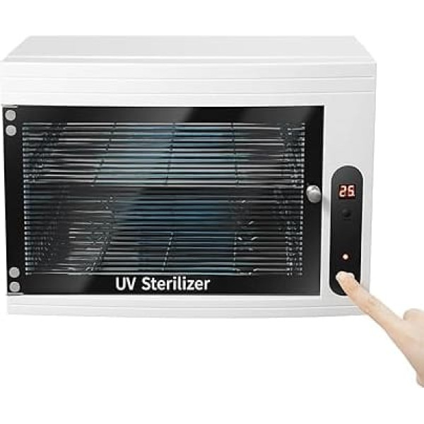 UV Steriliser 10L Large Steriliser for Nail Tools Multifunctional Nail Cleaner Steriliser with Timer Setting and LED Screen for Hairdressing Salon, Spa, Nail Studio 6 W 220 V