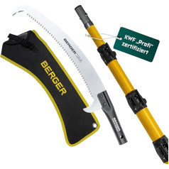 BERGER ArboRapid Set 77049 Telescopic Pruning Saw for Professionals Telescopic Saw 7.80 m Working Height Fibreglass Pruner with Bag and Attachment Saw Telescopic Certified & Tested