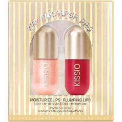 KISSIO Lip Balm Set Plumping Moisturising and Shimmering Plumping Lip Gloss Beautiful Lips Lemonade and Dogwood 11ml