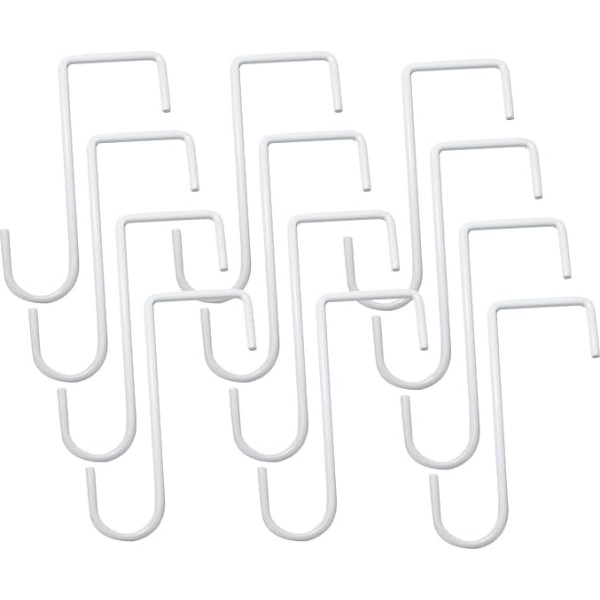 Uenhoy Vinyl Fence Hooks 2x6 Inch White Patio Hooks Fence Hooks Hanger for Indoor Outdoor Hanging Plants Fairy Lights Bird Feeder Pool Equipment Pack of 12