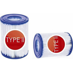 Filter Type II for Bestway 58094, Filter Element Size II Suitable for Bestway Family Pool, Inflatable Pool Filter, Filter Cartridges, Cartridge Filter, Paper (Pack of 2)