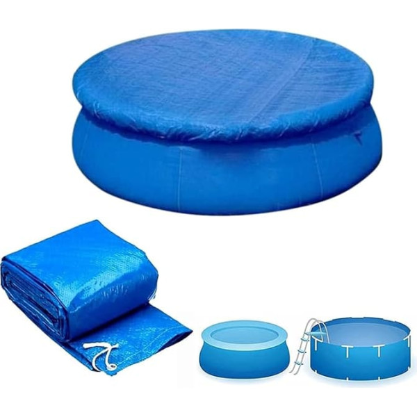 Round Pool Cover Round Pool Cover Easy Set Dustproof Pool Protector Pool Cover for Above Ground Swimming Pools (244 cm / 8 ft)