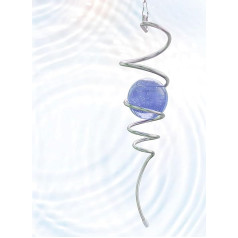 Gazing Ball Spiral Tail, Spiral Wind Spinner with Purple Glass Orb, Decorative Wind Spinner Stabilizer, Outdoor Décor Hanging Decor for Yard Garden Rotating Art Decoration Unique Gifts 33.0