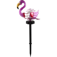 Flamingo Solarleuchte mit LED und Wetterfestem Kunstharzgehäuse Gartenstecker für Außen Rasendekoration und Terrassenbeleuchtung