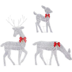 3 teile/satz Lebendige LED Funkelnden Hirsche Familie Ornament Set Für Home Garten Party Weihnachten Dekoration Außen Licht Eisen