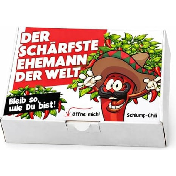 Schlump-Chili Der scharfste Ehemann der Welt – A Funny and Original Gift Set e.g. for Birthday, Christmas, Easter, Father's Day, Valentine's Day, Wedding Anniversary