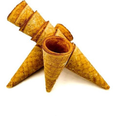 PJaspert Eiswaffeln Mini Cone, 60 x Diameter 27 mm with Rim (Pack of 64)
