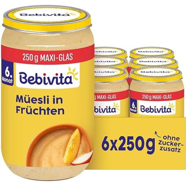 Bebivita Fruit & Cereals Muesli in Fruit, 250 g, Pack of 6 (6 x 250 g)