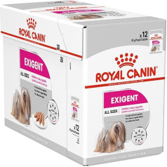 ROYAL CANIN Exigente Mousse | 12 x 85 g | Wet Food for Adult Dogs from 10 Months | For Picky Dogs | With High-Quality Proteins