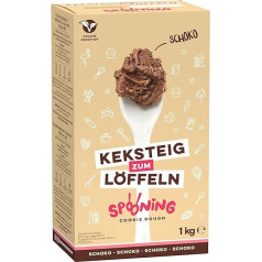 Spooning Cookie Dough Chocolate, Edible Biscuit Dough in 1 kg Folding Box, Simply Stir with Milk & Butter for Spooning, Snacking & Baking