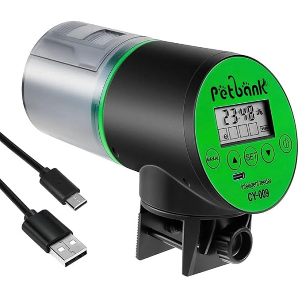 Automatic Fish Feeder with Type-C Charging Cable, Fish Tank 200 ml Capacity