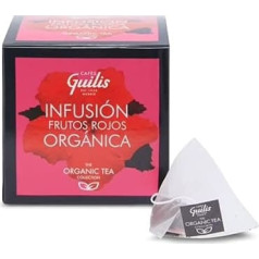 CAFES GUILIS DESDE 1928 AMANTES DEL CAFE Organic Red Berry Leaf Infusion Box 15 Pyramids - Pack of 4
