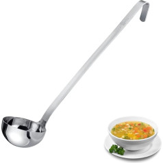 Westmark Ladle Pro - Small Stainless Steel Soup Ladle for Professional Kitchen - Ladle for Sauces, Dressings & Co - Silver, Diameter 9 cm, 200 ml