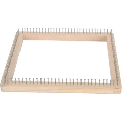 Wooden Knitting Loom, Handmade DIY Board, Square Knitting Loom, Wooden Scarf Knitting Loom with Non-Removable Nails for Making Cushions, Scarves, Hats