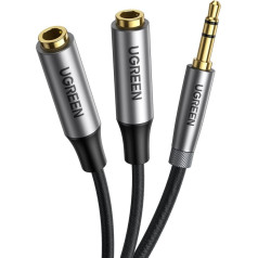 Sadalītājs 2x AUX kabelim 3,5 mm mini jack 0,2 m melns
