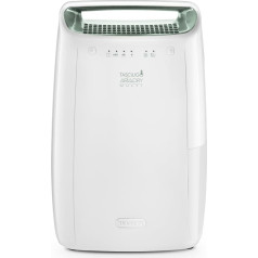 De'Longhi Tasciugo AriaDry Portable Dehumidifier with 3-Way Filter System, 12L/Day Moisture Deprivation, Tumble Dryer, Anti-Mould, Low Noise, White (DEX212SF)