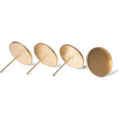 Novaliv 4 x Candle Pick Flat Gold 10 cm Diameter I Candle Plate with Metal Pin I Advent Candle Holder Christmas Decoration Candle Pin I Candle Plug for Advent Wreath