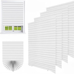 4 Pack Temporary Blackout Roller Blinds 60 x 150 cm Paper Roller Blinds for Windows Stick on No Drilling Blackout Curtains for Home Kitchen Bathroom Bedroom Office Window White