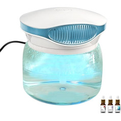 Air Purifier with 30 ml Essential Oils for Bedroom, Water Purifier with LED Colour Changing Light, Dust Filter for Living Rooms, Offices, Home, Aromatherapy & Relaxation