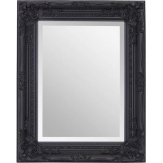 Select Mirror Rhone Mirror - French Vintage, Rococo Baroque Style - 42 cm x 53 cm (Black)