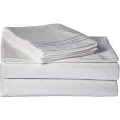 Sweet Home Collection Supreme 1800 Series 4pc Bed Sheet Set Egyptian Quality Deep Pocket - Queen, White