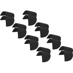 PATIKIL 8 Pairs Shoulder Pads, Costume Shoulder Pads, Breathable Sponge Pads, Covered Set-in Gauze for Women's Clothing, Men's Blazer, Suit, Coat, Sewing, Black, XL