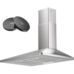 Cooker Hood 60cm Undermount Hood LED 300m3/h Metal Grease Filter with Activated Carbon Filter Stainless Steel
