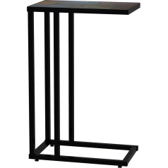 Zhongma Coffee Tray Table, C Shape Side Table with Slate Tabletop, Solid Real Stone, Side Table, Accent Table for Small Spaces