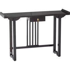 Console Table Narrow Console Table With Drawers, Black Narrow Long Entrance Table For Living Room, Rustic Vintage Sofa Table In The Hallway (Color : Black, Size : 55.1X13.7X31.5inch)