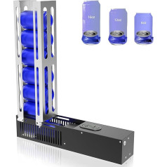 Electric Can Breaker, Automatic Can Crusher, Recycling 6 oz ~ 16 oz Cans, Automatic and Manual Mode, Adjustable Stand for Colotes, Beer Cans and Plastic Bottles, Space Saving