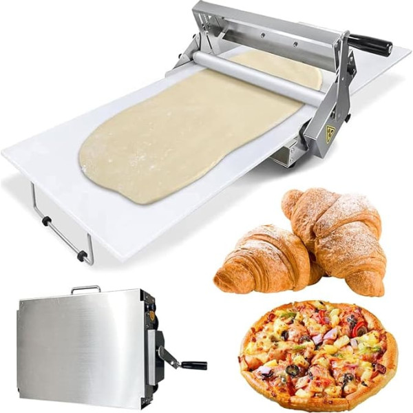 Foldable Dough Roller Foldable Dough Rolling Machine, Dough Machine with Adjustable Thickness, Stainless Steel for Pizza, Croissants, Pastries