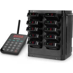 Retekess TD177 Pager Call System, 500 m Pager Catering, One-touch Pairing, IP67 Waterproof, 300 mAh Battery 24H, Out of Range Alarm, Pager System for Dining Cars, Hotels, Clinics
