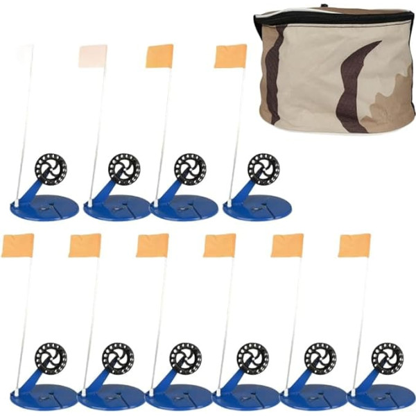 Ice Fish Flag Set with Automatic Fishing Rod Trigger, Portable 45cm Gear with Hook and Line for Winter Fishing 10 Pieces