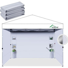 Instant Canopy, Sidewalls and 6 Pockets for 10x10ft Pop Up Canopy, 210D Polyester Waterproof (Only 3 Sidewalls, Canopy Tent Not Included)