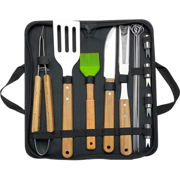 Barbecue Accessory Set, Stainless Steel Grill Accessories, Stainless Steel Spatula Barbecue Tongs Brush for Garden, Picnic, Camping, Outdoor Barbecue Lovers